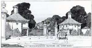 从托马斯·莫森（Thomas Mawson）的“花园制作艺术与工艺”（The Art and Craft of Garden Making）进入美国巴尔的摩布鲁克兰伍德（Brooklandwood）