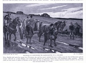 玛蒂尔达乘坐灵车前往格洛斯特（石版画） 作者 汤玛斯·希思·罗宾逊