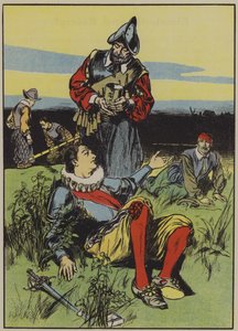 菲利普-西德尼爵士与垂死的士兵》（彩色石版画） 作者 汤玛斯·希思·罗宾逊