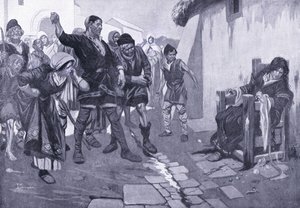 诺曼时代的绿帽子凳（石版画）