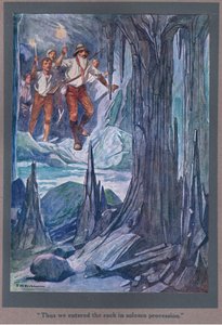 就这样，我们排着庄严的队伍进入了岩石（彩色石版画） 作者 汤玛斯·希思·罗宾逊