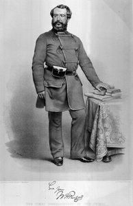 WH罗素的肖像（1820-1907）克里米亚的时报记者，他的亲笔签名的传真，于1855年出版 作者 托马斯·赫伯特·马奎尔