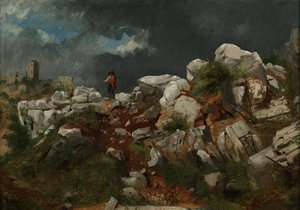 意大利风景（纸上油，安装在作文板上）