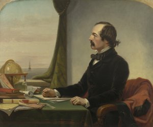 Elisha Kent Kane的肖像（1820-57）（亚麻油）