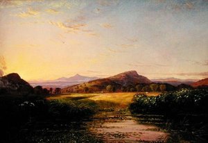 风景素描，约 1860-70（布面油画）