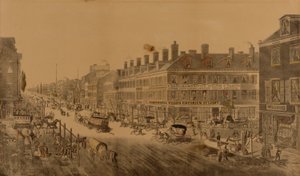 1836 年，纽约百老汇（展示韦伯的灯饰商店） 作者 托马斯霍纳