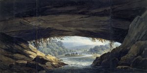 Porth yr Ogof 洞穴内部（纸面水彩画） 作者 托马斯·霍纳