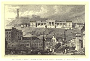 The High School, Calton Hill, from the Canon-Gate Church Yard (engraving) 作者 托马斯·霍斯默（后）牧羊人