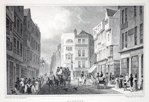 Aldgate，来自&39;伦敦及其十九世纪的周边酒吧&39;。 Jones und Co.，1827-1829 作者 托马斯·霍斯默牧羊人