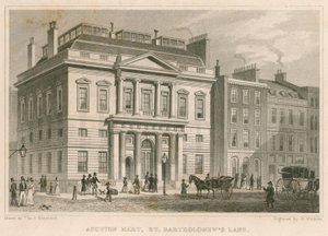 拍卖市场，St Bartholomew&39;s Lane，伦敦 作者 托马斯·霍斯默牧羊人