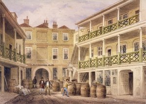伦敦奥尔德斯盖特街的贝尔旅馆，1857年 作者 托马斯·霍斯默牧羊人