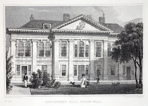 Carpenter&39;s Hall，来自&39;伦敦及其位于19世纪的环境&39;酒吧。 Jones und Co.，1827-1829 作者 托马斯·霍斯默牧羊人