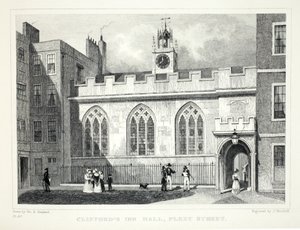 Clifford&39;s Inn酒店，来自伦敦及其位于十九世纪酒吧的Environs。 Jones und Co.，1827-1829 作者 托马斯·霍斯默牧羊人
