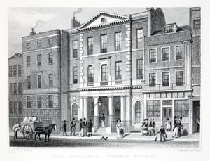 煤炭交易所，来自&39;伦敦及其在19世纪的周边&39;酒吧。 Jones und Co.，1827-1829 作者 托马斯·霍斯默牧羊人