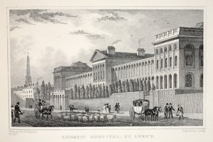 St Luke&39;s Lunatic Hospital，来自&39;伦敦及其十九世纪的周边&39;酒吧。 Jones und Co.，1827-1829