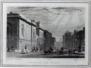 Newgate监狱和Old Bailey，由Robert Acon雕刻，1831年 作者 托马斯·霍斯默牧羊人