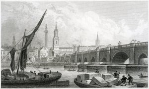 老伦敦桥，从Southwark，1829年 作者 托马斯·霍斯默牧羊人