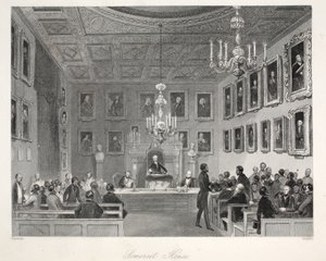 Somerset House，来自&39;伦敦室内设计及其服装和仪式&39;酒吧。 Joseph Mead，伦敦，c.1843（钢版画） 作者 托马斯·霍斯默牧羊人
