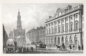 萨默塞特宫（Somerset House），来自&39;伦敦及其十九世纪的环境&39;酒吧。 Jones und Co.，1827-1829 作者 托马斯·霍斯默牧羊人