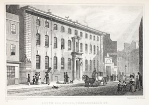 南海之家，Threadneedle街，来自&39;伦敦和它在十九世纪的环境&39;酒吧。 Jones und Co.，1827-1829 作者 托马斯·霍斯默牧羊人