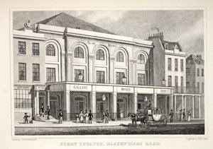 Blackfriars路的Surry剧院，来自&39;伦敦及其十九世纪的环境&39;酒吧。 Jones und Co.，1827-1829 作者 托马斯·霍斯默牧羊人