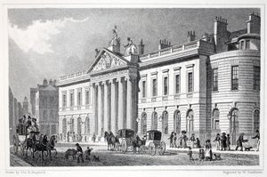 东印度之家，来自&39;伦敦及其十九世纪的环境&39;酒吧。 Jones und Co.，1827-1829 作者 托马斯·霍斯默牧羊人