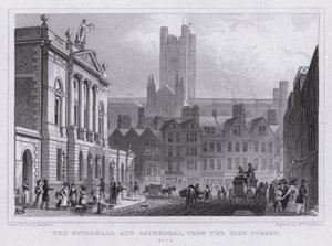 The Guildhall and Cathedral, from the High Street, Bath (engraving) 作者 托马斯·霍斯默牧羊人