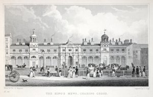 来自伦敦的King&39;s Mews，Charing Cross及其位于19世纪酒吧的环境。 Jones und Co.，1827-1829 作者 托马斯·霍斯默牧羊人