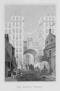 摄政桥，爱丁堡，由托马斯巴伯雕刻，1829年