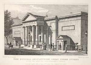 罗素学院，大Coram街，来自&39;伦敦及其在十九世纪的环境&39;酒吧。 Jones und Co.，1827-1829 作者 托马斯·霍斯默牧羊人