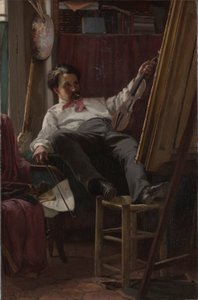 艺术家在工作室的自画像 作者 托马斯·霍文登
