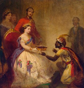 维多利亚女王向非洲酋长赠送圣经》，1861年。