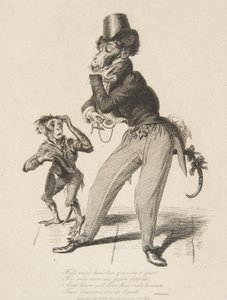 猴子丹迪，来自Monkey-ana, or Men in Miniature, 1828年7月。 作者 托马斯·兰西尔