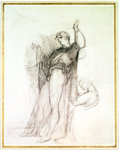 John Philip Kemble肖像作为哈姆雷特（粉笔在纸上） 作者 托马斯·劳伦斯