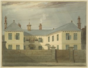 Merchant Taylors 的救济院，Merchant Street（纸上铅笔和水彩） 作者 罗伯汉长老托马斯·李森