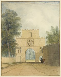 阿尔诺河谷门廊的北侧，显示人物，1826年 作者 罗伯汉长老托马斯·李森