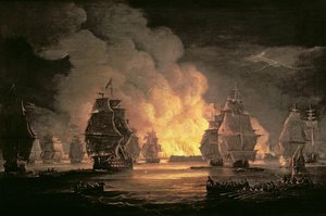 阿尔及尔战役，1816年8月27日，约1825年（布面油画） 作者 托马斯·鲁尼