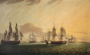 戈达德将军号 "捕获荷兰东印度群岛船，18 世纪末 - 19 世纪初（布面油画） 作者 托马斯·鲁尼