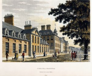 切尔西医院，摘自1792-1801年的“穿越伦敦和威斯敏斯特市的风景如画的旅行”