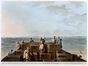 吉扎第一座金字塔的顶部》，埃及，1802年