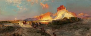 怀俄明州的绿河悬崖。 1881年 作者 托马斯·莫兰