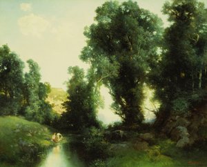 墨西哥库埃纳瓦卡，沐浴洞，1913年 作者 托马斯·莫兰