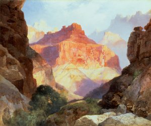 红墙底下，亚利桑那大峡谷，1917年 作者 托马斯·莫兰