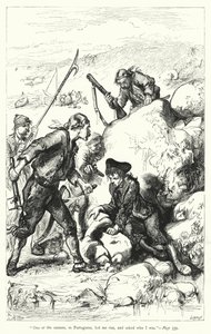 Illustration for Gullivers Travels by Jonathan Swift (engraving)