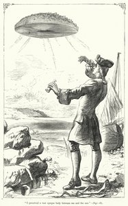 Illustration for Gullivers Travels by Jonathan Swift (engraving)
