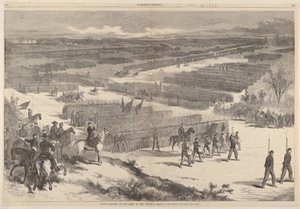 1863年10月10日，来自哈珀的托马斯·纳斯特先生绘制的《波托马克陆军大回顾》。 作者 托马斯·纳斯特