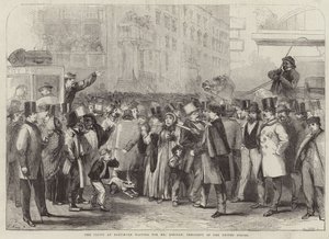 在巴尔的摩等待林肯先生的人群 作者 Thomas Nast