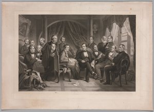华盛顿·欧文和他的文学之友在桑尼赛德，1864年。 作者 托马斯·奥尔德姆·巴洛