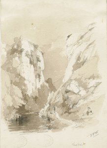 Dovedale-景观：铅笔和水墨画，nd [1817-1845]（绘画） 作者 托马斯·佩普洛伍德