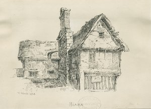 Eccleshall-Biana Hall：钢笔和墨水素描，1833年 作者 托马斯·佩普洛伍德